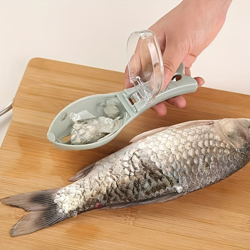 Kitchen Scale Remover with Storage Box - Easy-to-Clean Scraper, Efficient Fish Scale Cleaning Tool